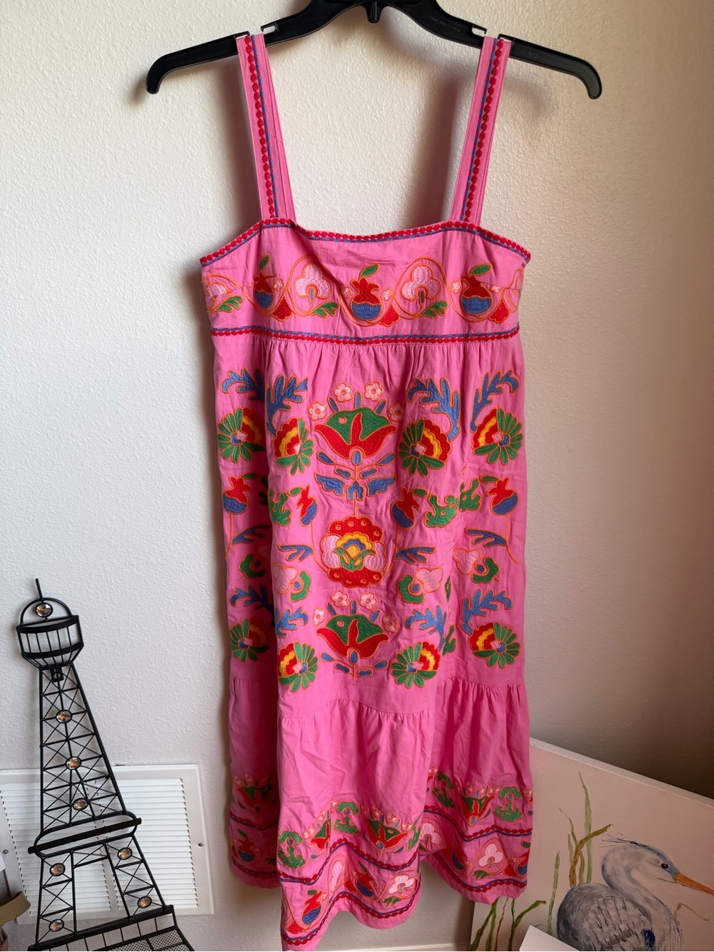 NWT J.Marie HOT PINK EMBROIDERED LANDON MIDI DRESS Sz S - Picture 6 of 13